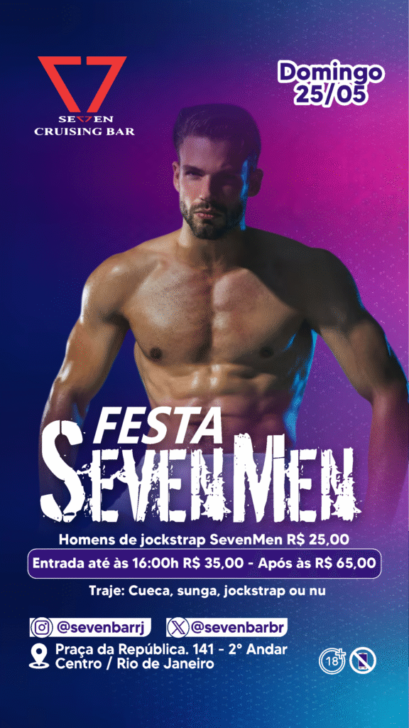 Festa SevenMen Homens de jockstrap SevenMen tem desconto na entrada