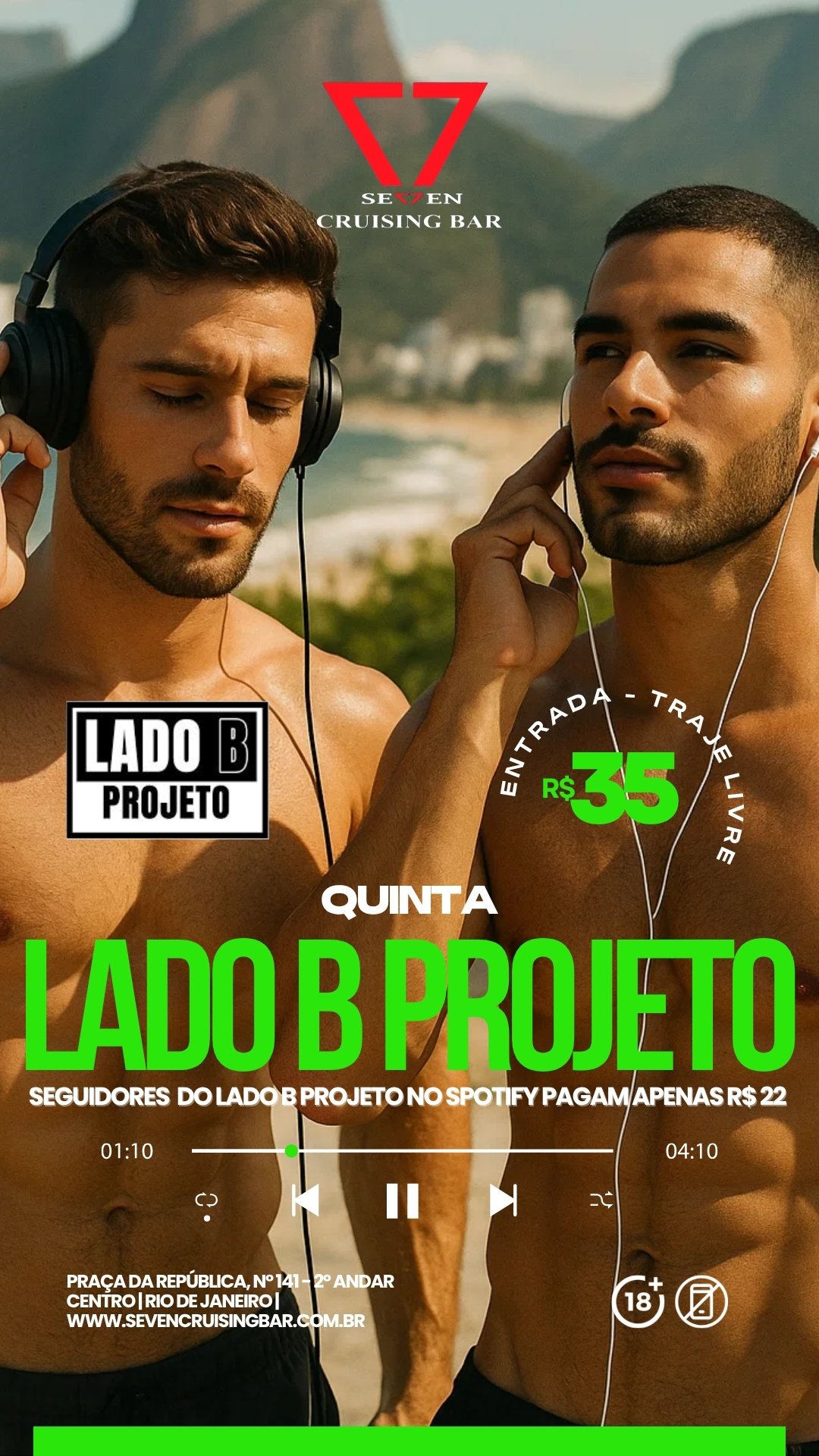 Quinta feira os fãs do Lado B Projeto se divertem ainda mais no Seven Cruising Bar